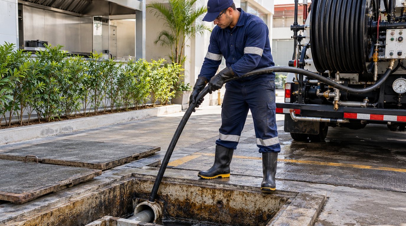 Hidrojateamento de Caixa de Gordura em Uberlândia‑MG