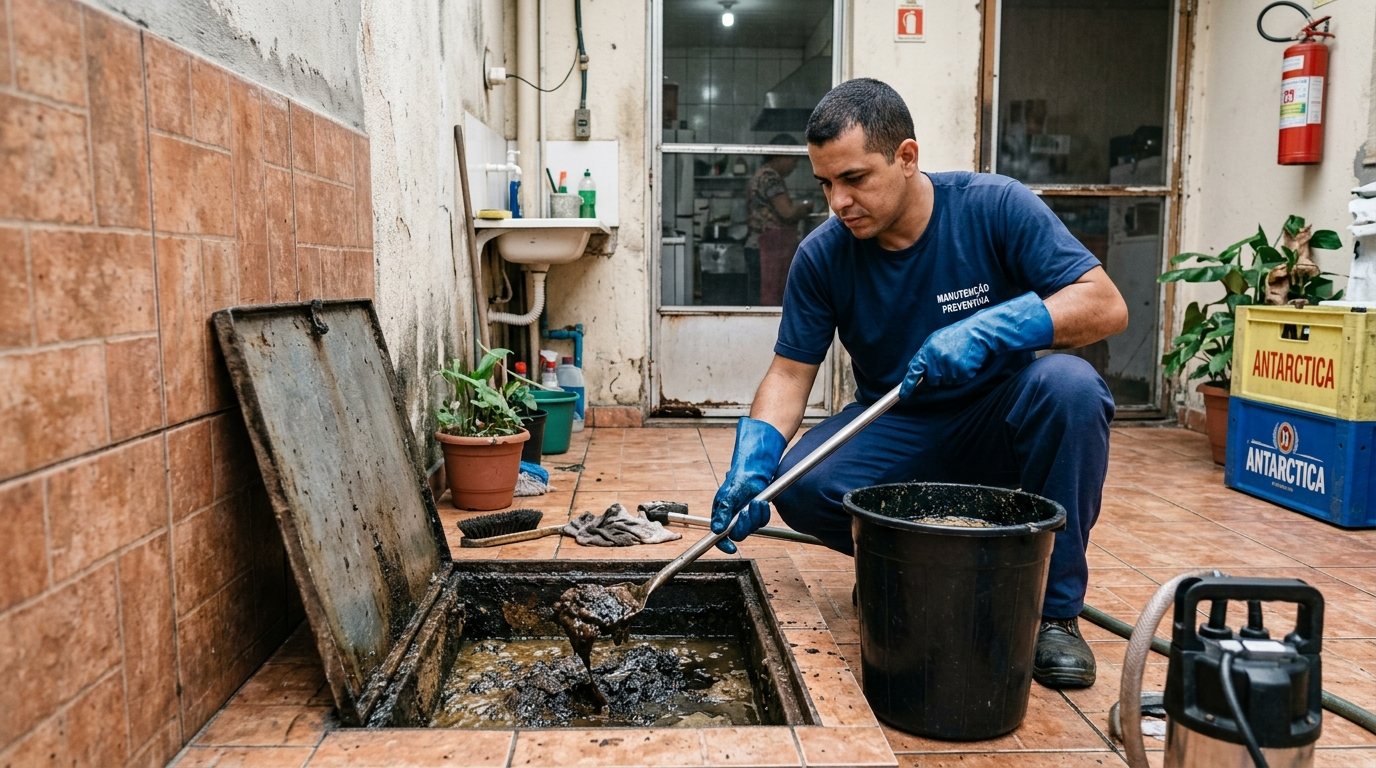 Limpeza de Caixa de Gordura com Equipe em Uberlândia‑MG